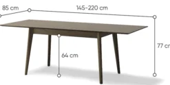 Stół rozkładany Plot 145-220x85 cm dąb ciemny