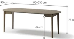 Stół rozkładany Plot 90-210x90 cm dąb ciemny