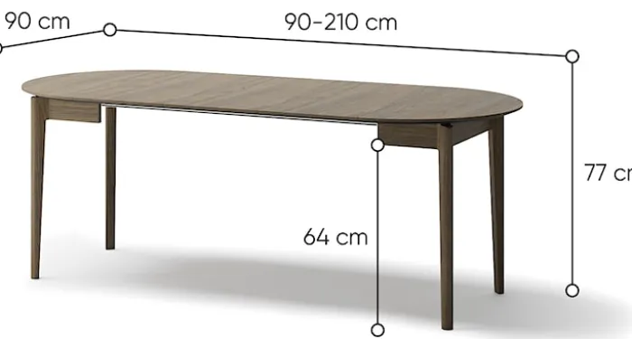 Stół rozkładany Plot 90-210x90 cm dąb ciemny