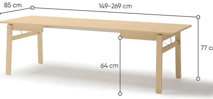 Stół rozkładany Plot 149-269x85 cm dąb jasny