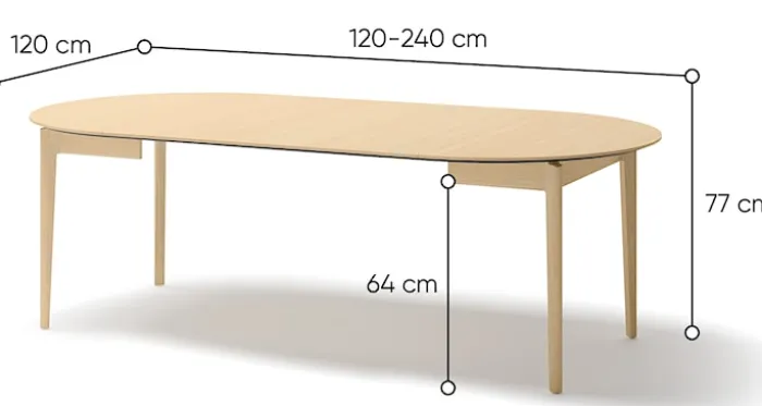 Stół rozkładany Plot 120-240x120 cm dąb jasny