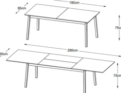 Stół rozkładany Qulize 190-290 cm dąb naturalny