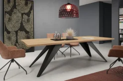 Stół rozkładany Scalize 140/240 cm Dąb Craft z czarną stalową ramą