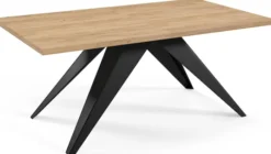 Stół rozkładany Scalize 140/240 cm Dąb Craft z czarną stalową ramą