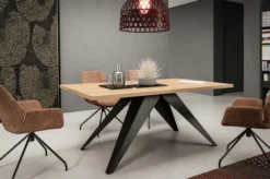 Stół rozkładany Scalize 140/240 cm Dąb Craft z czarną stalową ramą