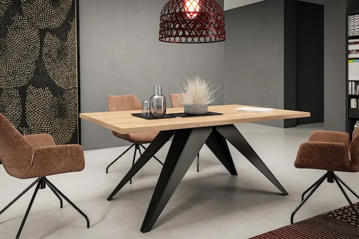 Stół rozkładany Scalize 140/240 cm Dąb Craft z czarną stalową ramą