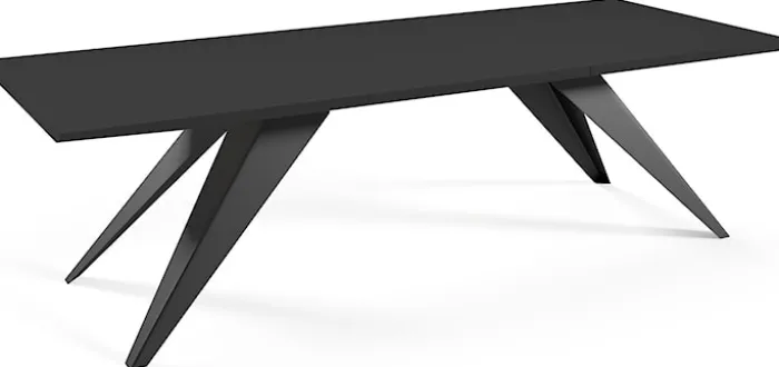 Stół rozkładany Scalize 140/240 cm głęboka czerń ze stalową ramą