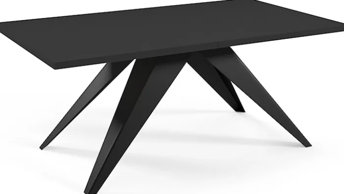 Stół rozkładany Scalize 140/240 cm głęboka czerń ze stalową ramą