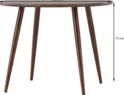Stół Sanford okrągły blat średnica 100 cm mokka