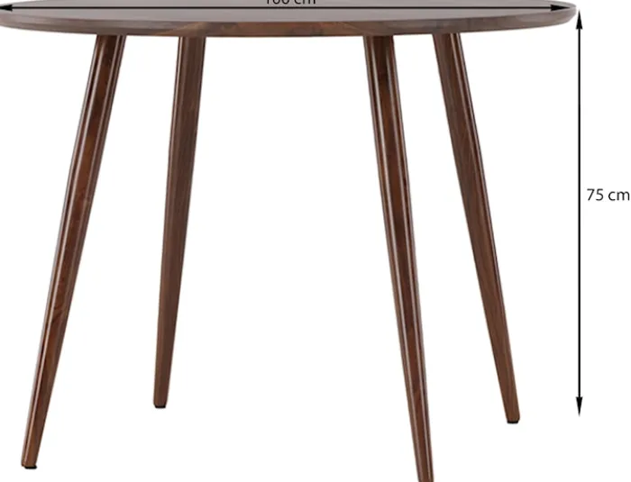 Stół Sanford okrągły blat średnica 100 cm mokka