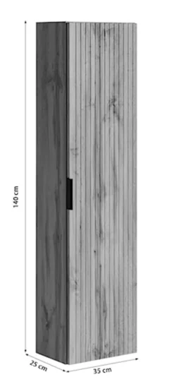 Słupek łazienkowy Temirni 35 cm wiszący dąb wotan lamele