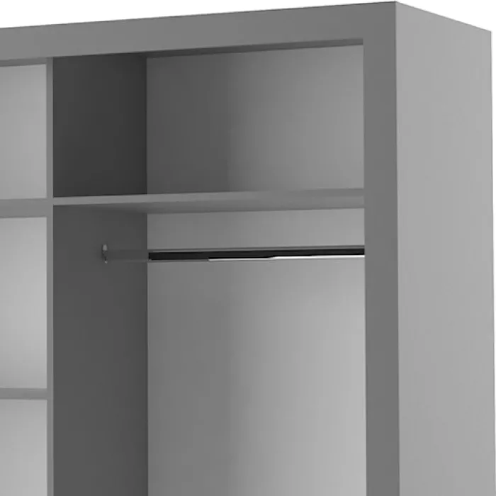 Szafa Arti 250 cm z trzema lustrami szara