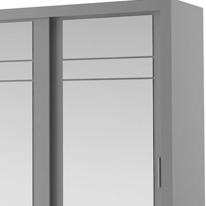 Szafa Arti 250 cm z trzema lustrami szara