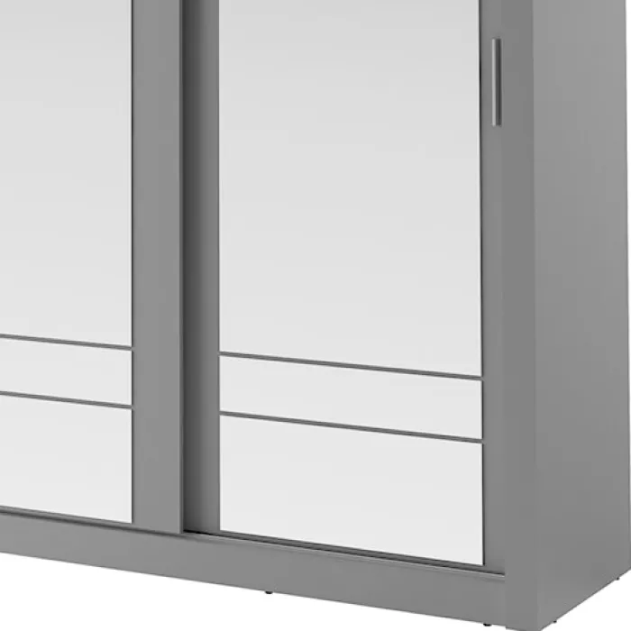 Szafa Arti 250 cm z trzema lustrami szara