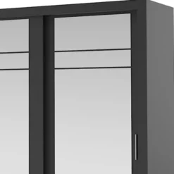 Szafa Arti 250 cm z trzema lustrami czarna