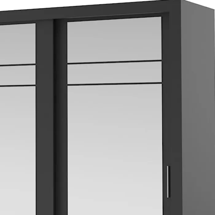 Szafa Arti 250 cm z trzema lustrami czarna