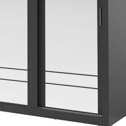 Szafa Arti 250 cm z trzema lustrami czarna