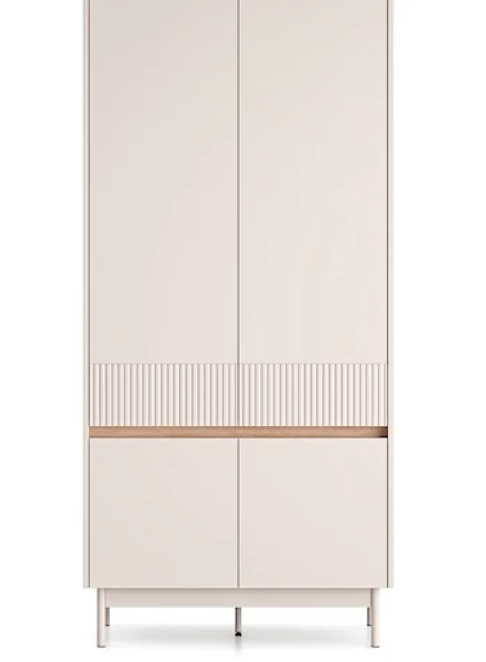 Szafa czterodrzwiowa Dunea 92 cm kaszmir/dąb