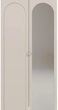 Szafa dwudrzwiowa Arkadia z frezowanym frontem i lustrem 100 cm kaszmir