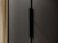 Szafa dwudrzwiowa Frame z drążkiem i półkami 100 cm Czarna