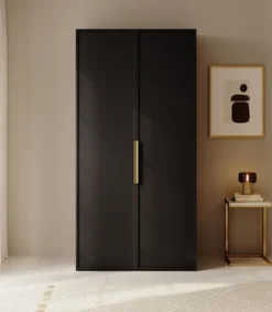 Szafa dwudrzwiowa Frame z drążkiem 100 cm Czarna