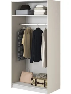 Szafa dwudrzwiowa Frame z drążkiem 100 cm Szary beż