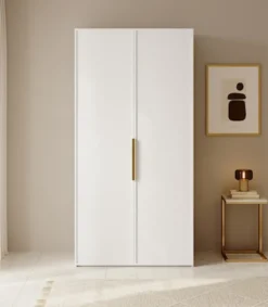 Szafa dwudrzwiowa Frame z drążkiem 100 cm Biała