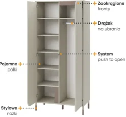 Szafa dwudrzwiowa Harmony 92 cm kaszmir