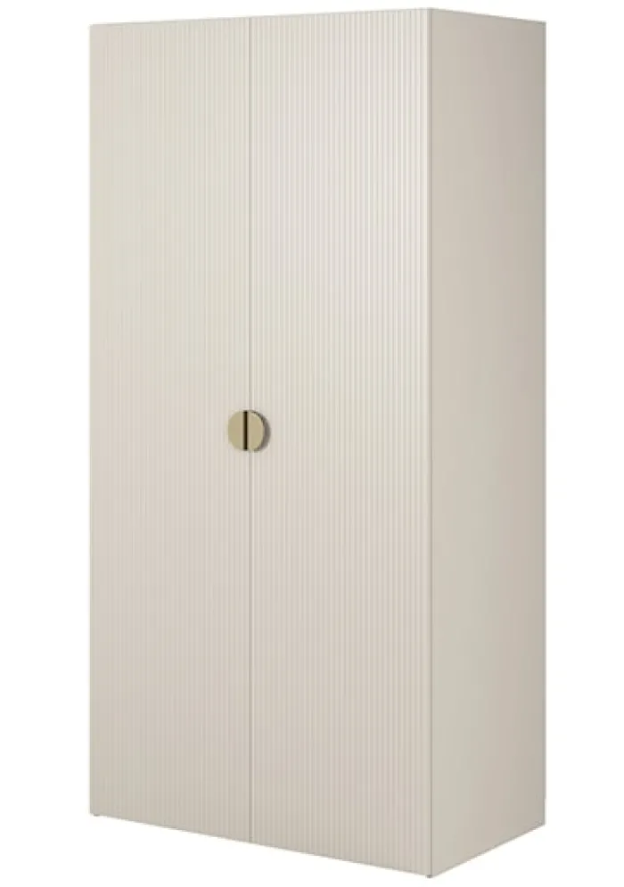 Szafa dwudrzwiowa Moonir z drążkiem 100 cm Szary beż