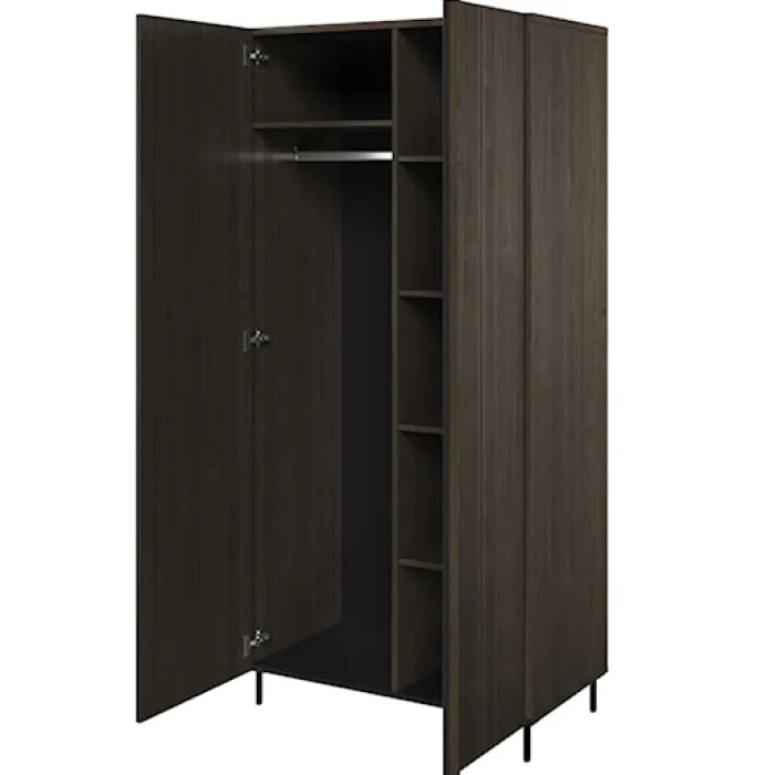 Szafa dwudrzwiowa Piemonte 92 cm Jesion portland/czarny
