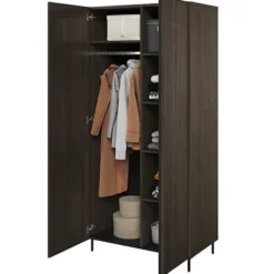 Szafa dwudrzwiowa Piemonte 92 cm Jesion portland/czarny