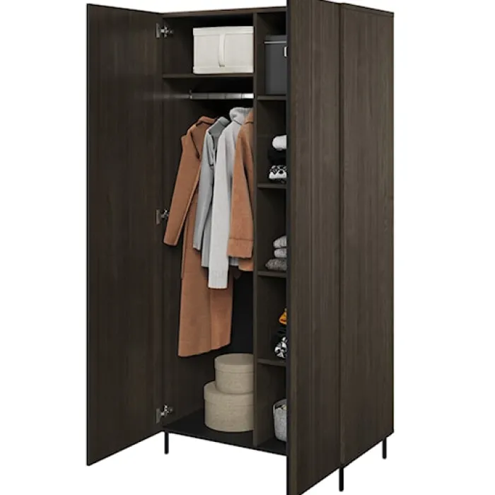 Szafa dwudrzwiowa Piemonte 92 cm Jesion portland/czarny