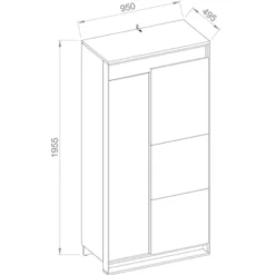 Szafa dwudrzwiowa Quant 95cm, otwierane drzwi