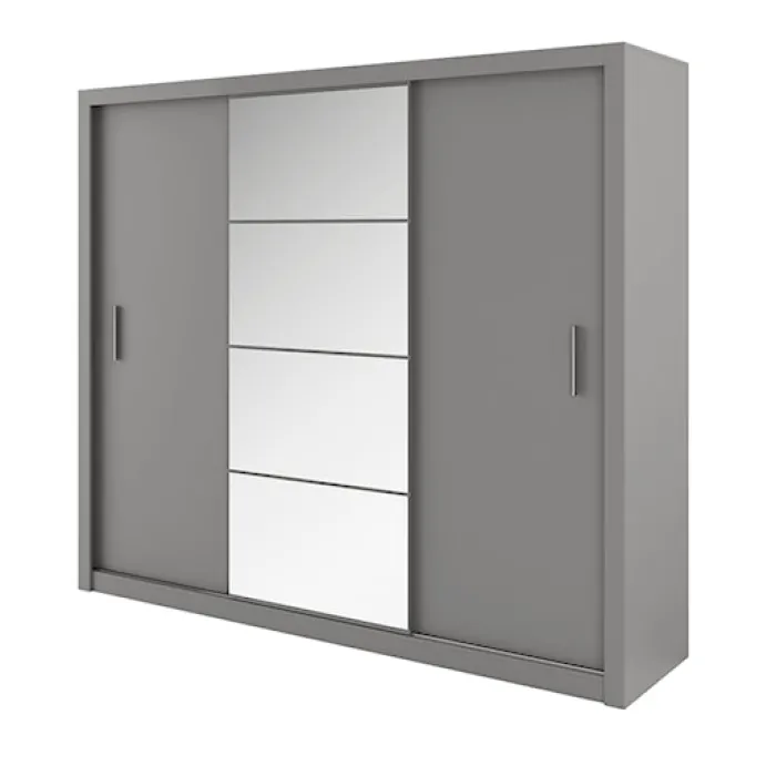 Szafa Idea 250 cm z lustrem szara