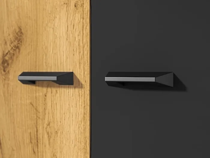 Szafa młodzieżowa dwudrzwiowa Colt z drążkami i półkami 90 cm dąb craft/czarny/stal