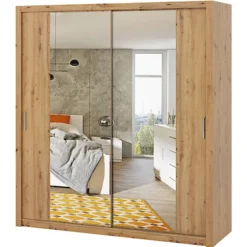 Szafa Rinker 200 cm z lustrem Dąb artisan