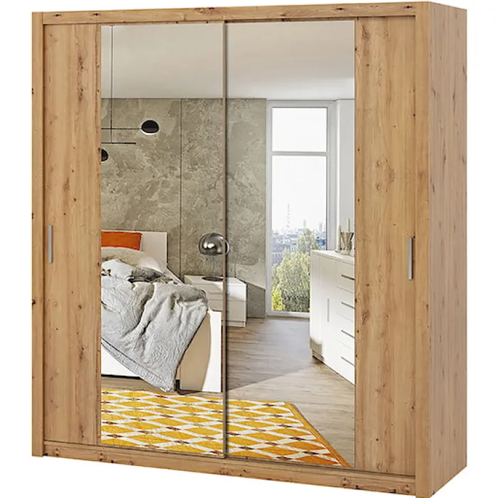 Szafa Rinker 200 cm z lustrem Dąb artisan