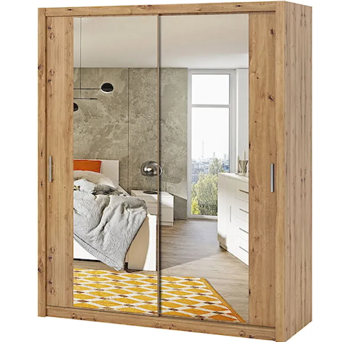 Szafa Rinker 180 cm z lustrem Dąb artisan