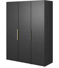 Szafa trzydrzwiowa Frame z dwoma drążkami 150 cm Czarna