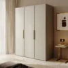 Szafa trzydrzwiowa Frame z dwoma drążkami 150 cm Szary beż