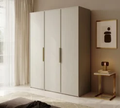 Szafa trzydrzwiowa Frame z dwoma drążkami 150 cm Szary beż