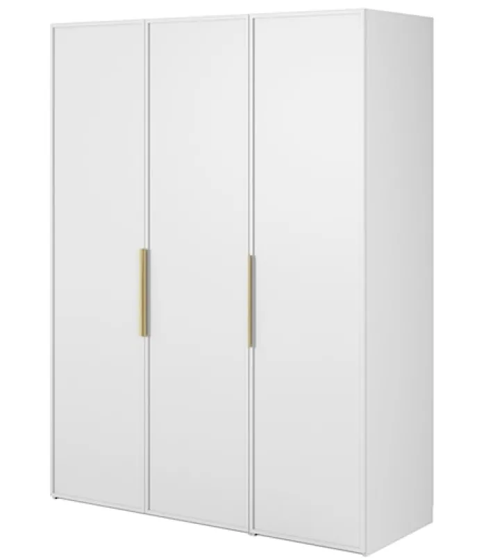 Szafa trzydrzwiowa Frame z dwoma drążkami 150 cm Biała