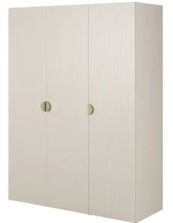 Szafa trzydrzwiowa Moonir z dwoma drążkami 150 cm Szary beż