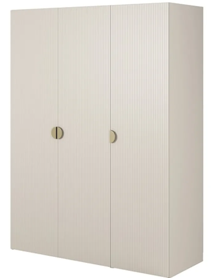 Szafa trzydrzwiowa Moonir z dwoma drążkami 150 cm Szary beż