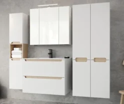 Szafka łazienkowa Saeli wisząca biały połysk 90 cm