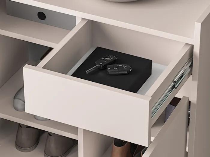 Szafka dwudrzwiowa na buty Dioce z szufladą 70 cm Kaszmir