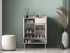 Szafka dwudrzwiowa na buty Dioce z szufladą 70 cm Kaszmir