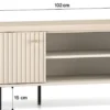 Szafka na buty Caletto 102 cm z siedziskiem ozdobne lamele beżowa