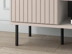 Szafka na buty Caletto 102 cm z siedziskiem ozdobne lamele beżowa