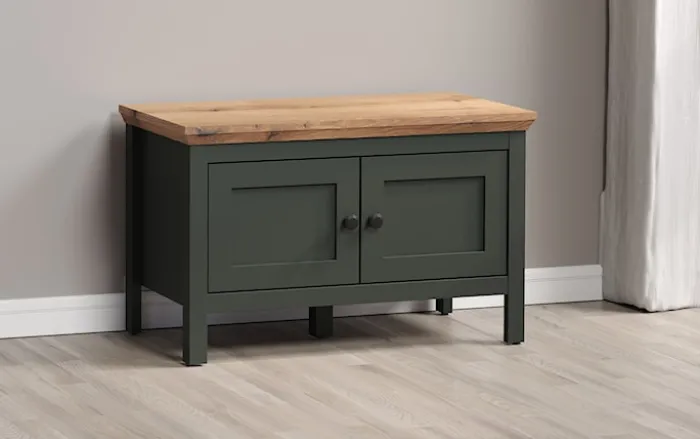 Szafka na buty Foreells zielona/ dąb Evoke